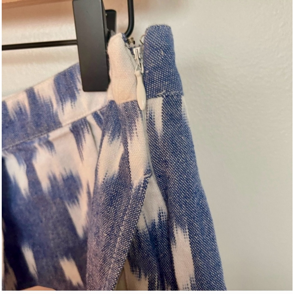 Vineyard Vines Ikat Print Pleated Skirt Blue White Size 8 NWOT - Picture 5 of 10